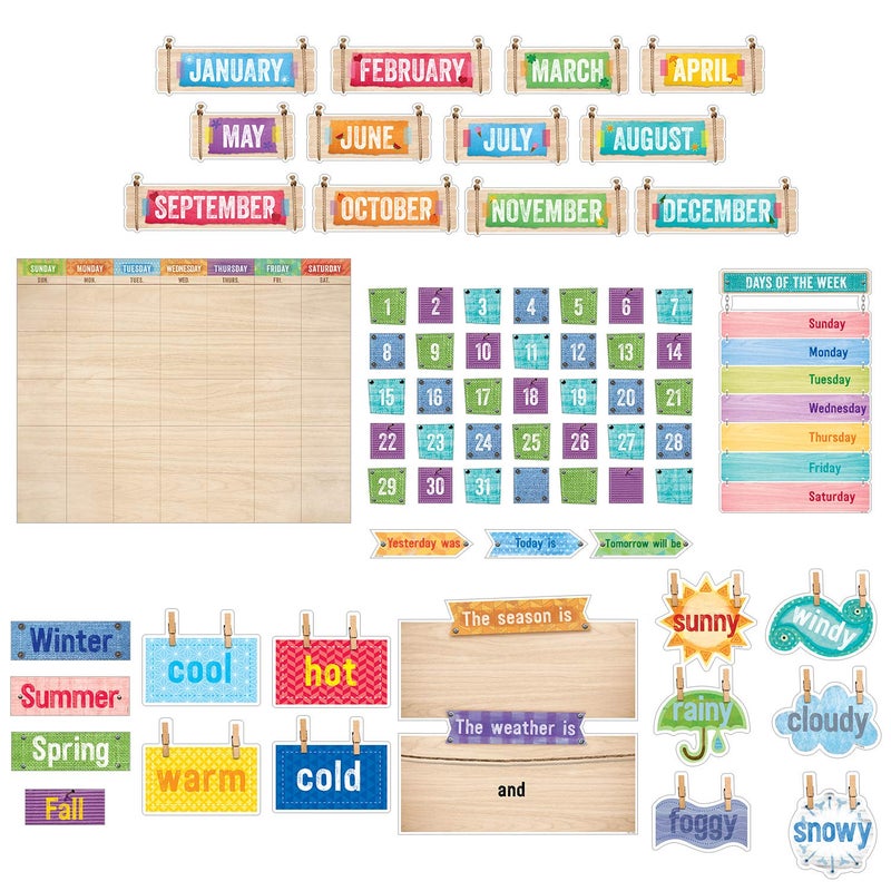 Creative Teaching Press Upcycle Style Calendar Set Bulletin Board (7061),Multi - Image 2